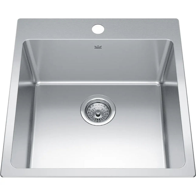 Kindred Brookmore 19.93" x 20.86" 1 Hole Single Bowl Drop-in Kitchen Sink Stainless Steel BSL2120-9-1 Kindred