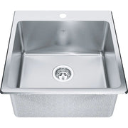 Kindred Steel Queen 20.13" x 20.56" 1-Hole Single Bowl Dual Mount Laundry Sink Stainless Steel QSLF2020-10-1 Kindred