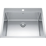 Kindred Brookmore 25" x 20.86" Drop in Single Bowl Stainless Steel Kitchen Sink BSL2125-9-1 Kindred