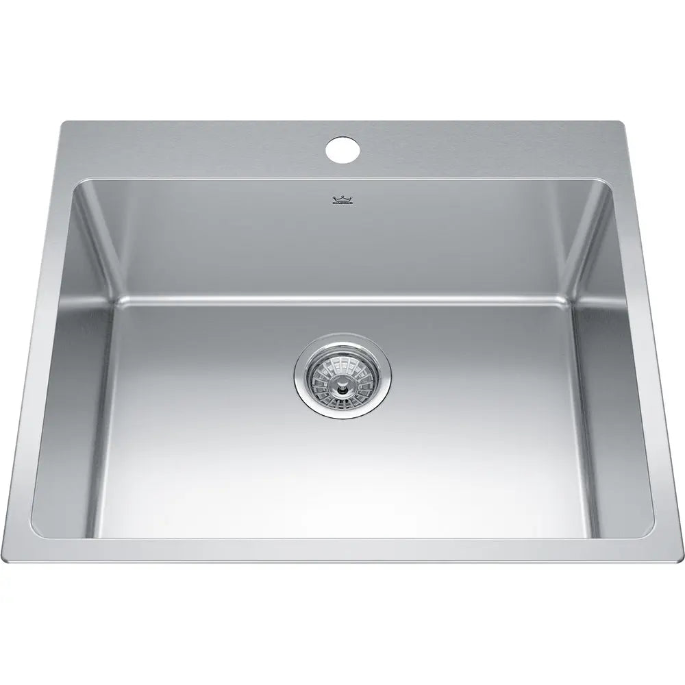 Kindred Brookmore 25" x 20.86" Drop in Single Bowl Stainless Steel Kitchen Sink BSL2125-9-1 Kindred