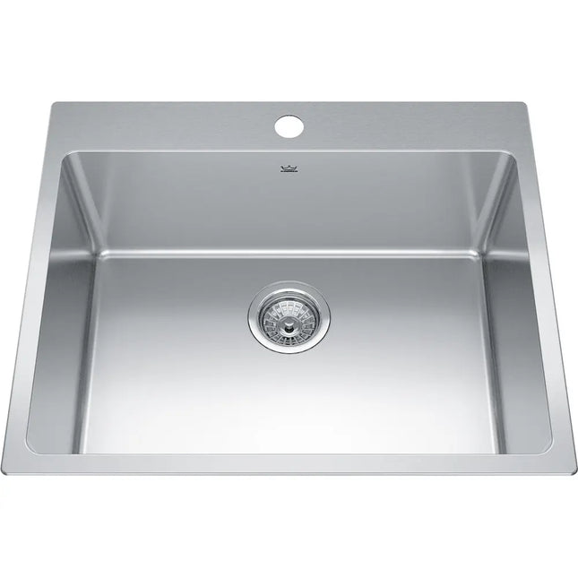 Kindred Brookmore 25" x 20.86" Drop in Single Bowl Stainless Steel Kitchen Sink BSL2125-9-1 Kindred