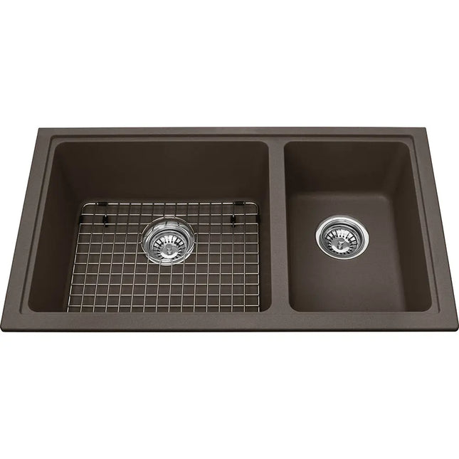 Kindred Mythos 31.56" x 18.13" Double Bowl Undermount Granite Sink Granite Storm KGDCR1U-8SM Kindred