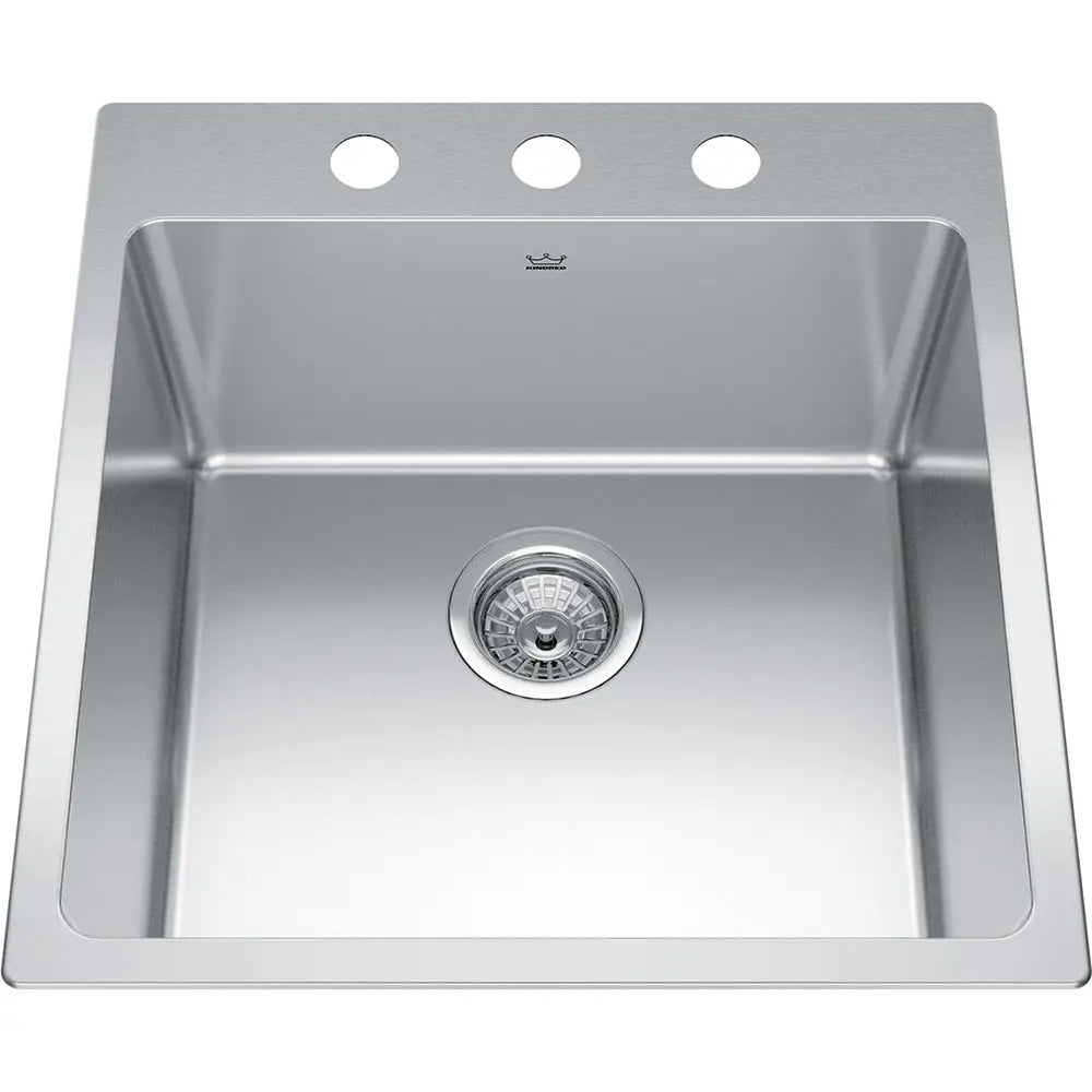 Kindred Brookmore 19.93" x 20.86" Drop in Single Bowl Stainless Steel Kitchen Sink BSL2120-9-3 Kindred