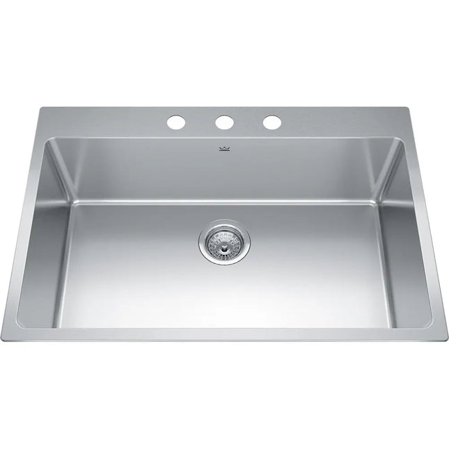 Kindred Brookmore 30.87" x 20.87" Drop in Single Bowl Stainless Steel Kitchen Sink (3 Hole Cut) BSL2131-9-3 Kindred