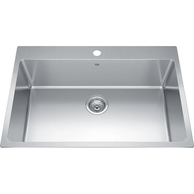 Kindred Brookmore 30.87" x 20.87" Drop in Single Bowl Stainless Steel Kitchen Sink (Single Hole) BSL2131-9-1 Kindred