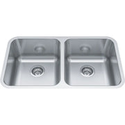 Kindred Reginox 30" x 17" Undermount Kitchen Sink, Double Bowls 18 Gauge Stainless Steel ND1831UA-9 Kindred