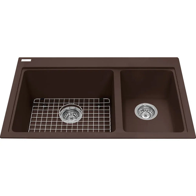 Kindred Mythos 31.56" x 20.5" Double Bowl Drop-in Kitchen Sink Granite Espresso KGDC2031R-8ES Kindred