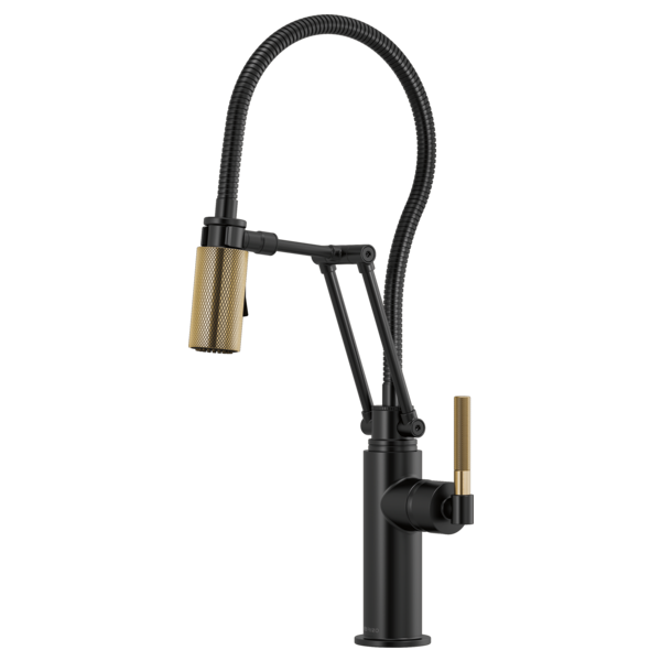 Brizo 63143lf-blgl Articulating Faucet With Knurled Handle and Finished Hose BRIZO