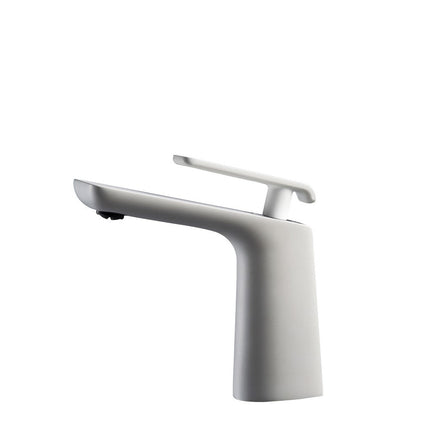 Kube Bath Aqua Adatto 7" Single Lever Bathroom Faucet – Matte White and Chrome Kube Bath