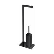 Aqua Piazza Free Standing Toilet Paper Holder With Toilet Brush – Matte Black - Plumbing Market