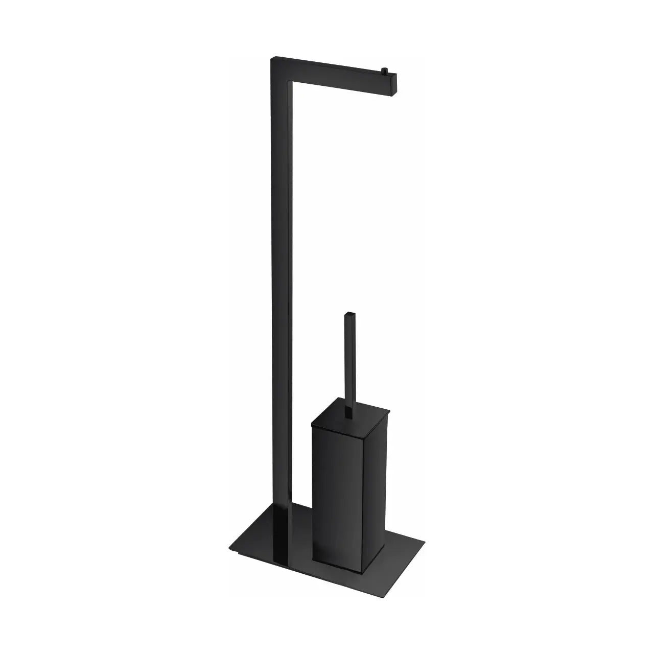 Aqua Piazza Free Standing Toilet Paper Holder With Toilet Brush – Matte Black - Plumbing Market