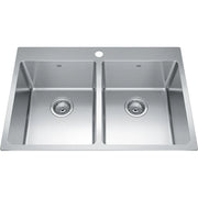 Kindred Brookmore 30.87" x 20.87" 1 Hole 2 Bowl Drop-in Kitchen Sink Stainless Steel BDL2131-9-1 Kindred