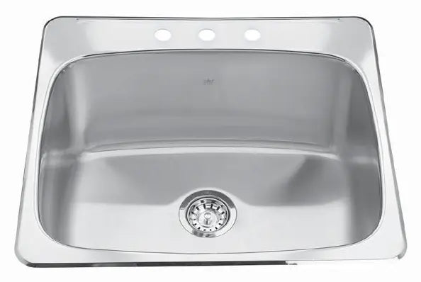 Kindred Drop-in 3-hole Dongle Bowl Laundry/utility Sink - Stainless Steel QSL2225-12-3 Kindred