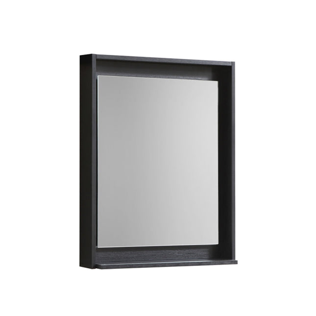 Kube Bath 24" Wide Framed Mirror With Shelf – Black Kube Bath
