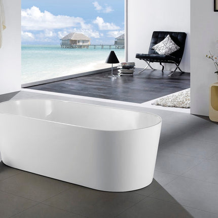Kube Bath Ovale 67" White Free Standing Bathtub Kube Bath
