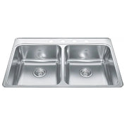 Kindred Creemore 33" x 22" Drop-in Double Bowl 4 Faucet Holes Stainless Steel Kitchen Sink FCDLA3322-8-4CB Kindred
