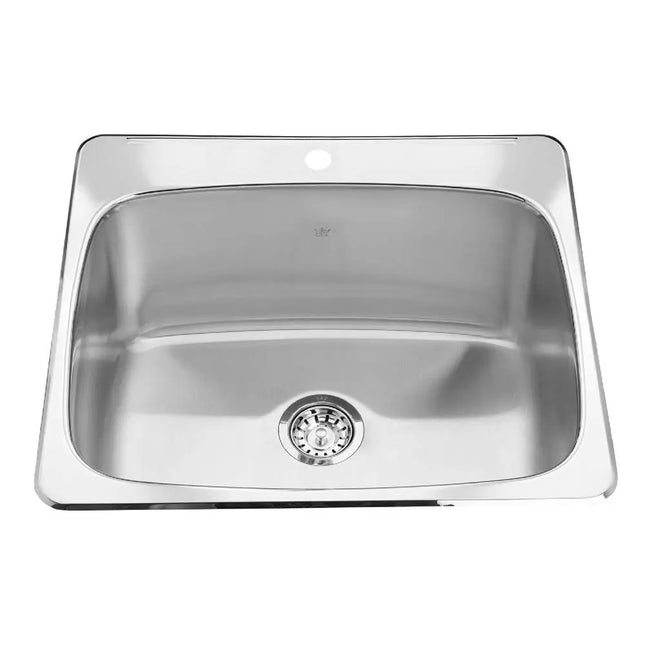 Kindred Utility Collection 25.63" x 22.06" Drop In Single Bowl 1-Hole Stainless Steel Laundry Sink QSL2225-12-1 Kindred