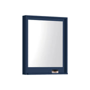 Kube Bath 24″ Wide Framed Mirror W/ Shelf – Gloss Blue - Plumbing Market