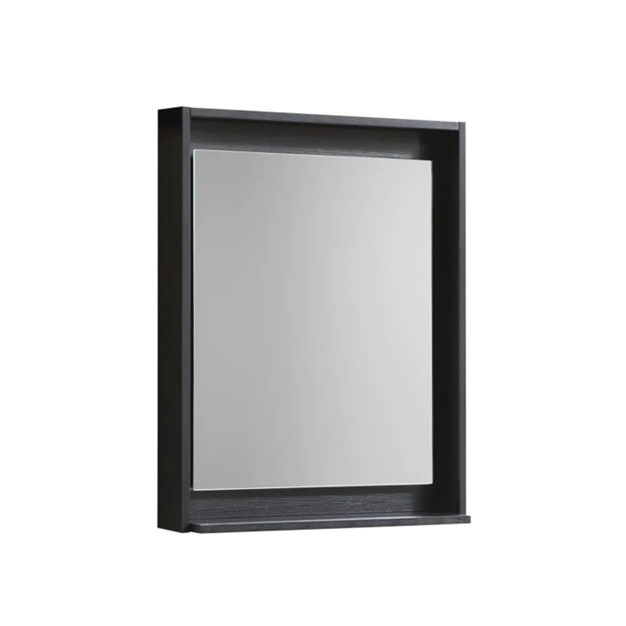 Kube Bath 24" Wide Framed Mirror With Shelf – Black - Plumbing Market