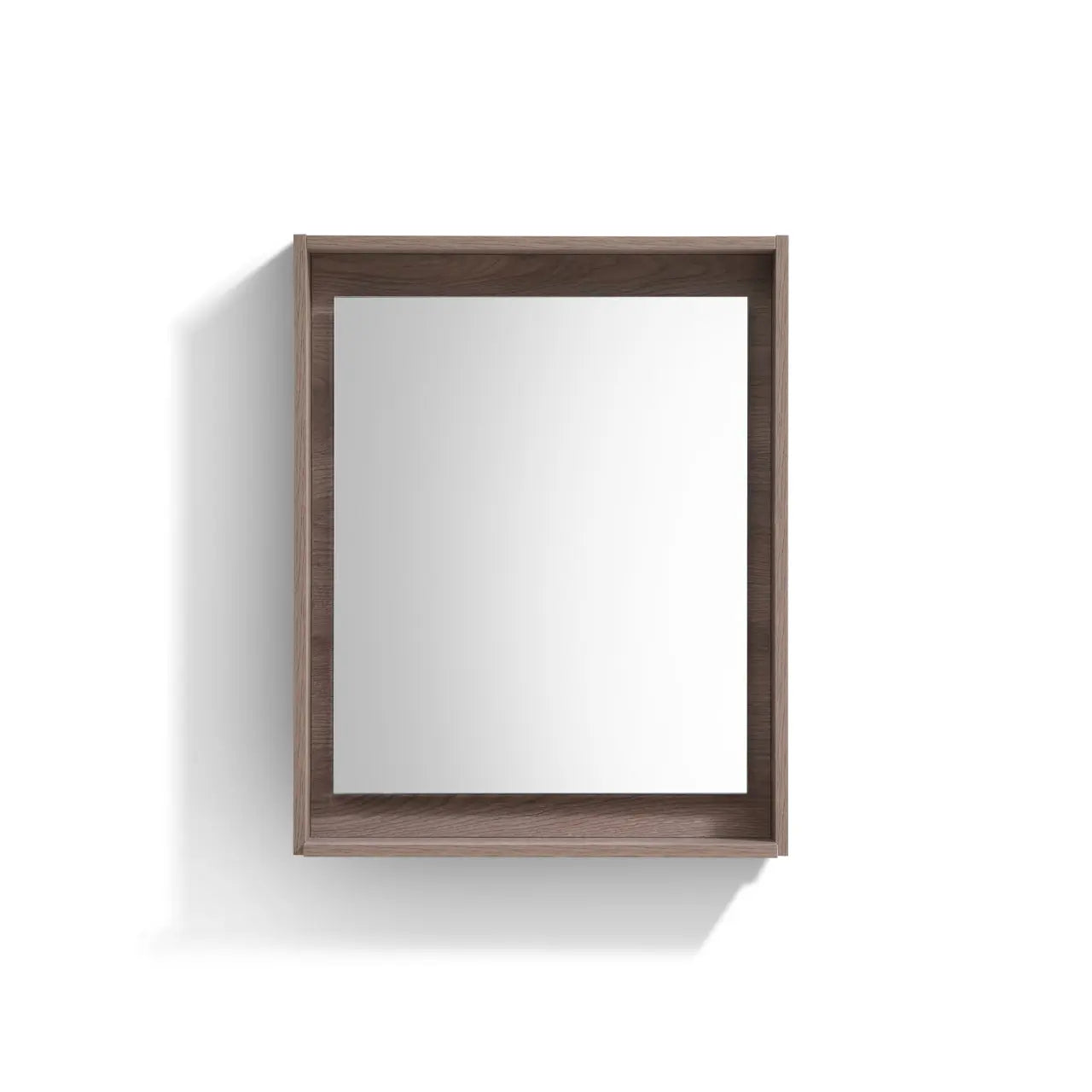 Kube Bath 24" Wide Framed Mirror With Shelf – Butternut - Plumbing Market