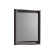 Kube Bath 24" Wide Framed Mirror With Shelf – Gray Oak - Plumbing Market