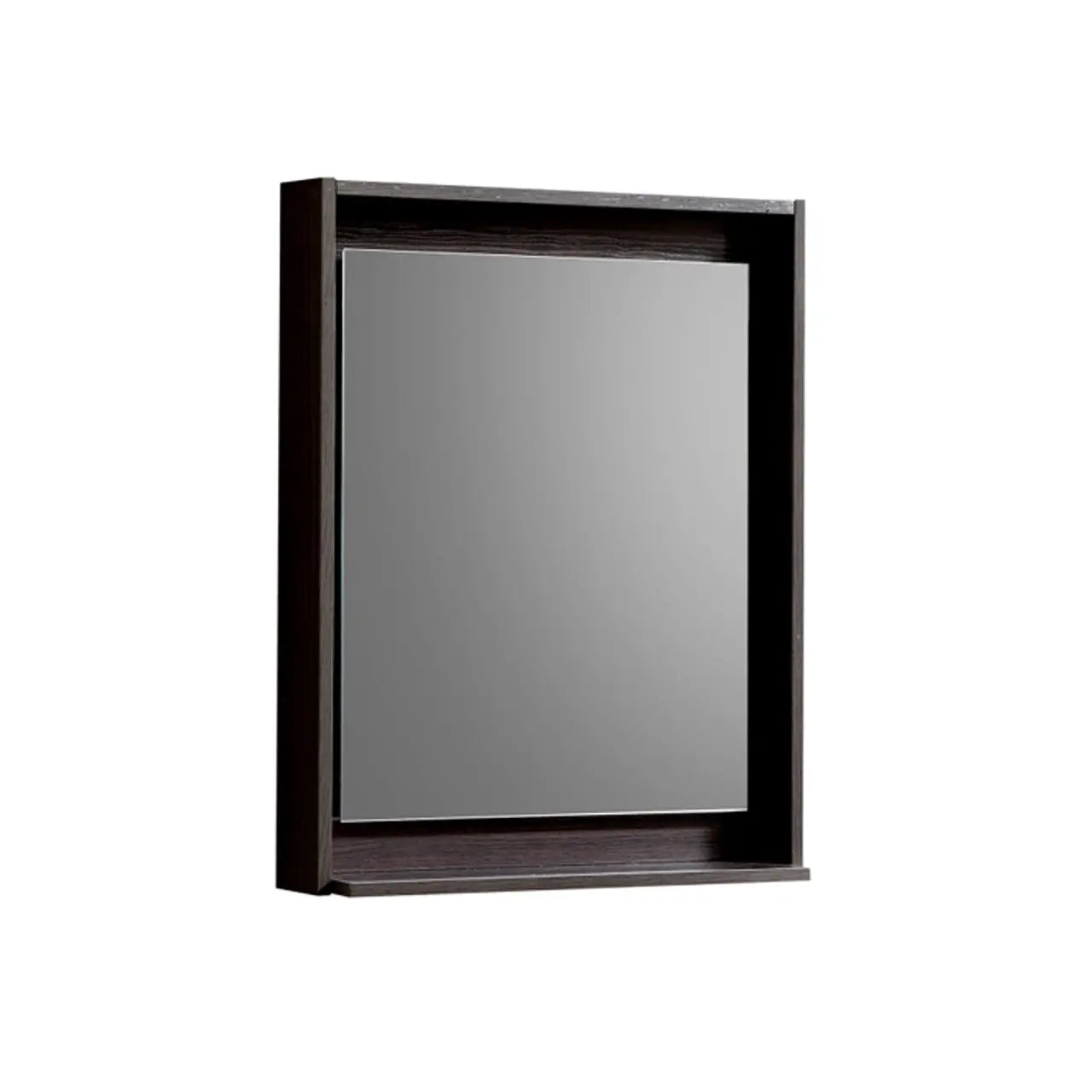Kube Bath 24" Wide Framed Mirror With Shelf – High Gloss Gray Oak - Plumbing Market