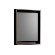 Kube Bath 24" Wide Framed Mirror With Shelf – High Gloss Gray Oak - Plumbing Market