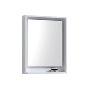 Kube Bath 24" Wide Framed Mirror With Shelf – High Gloss White - Plumbing Market