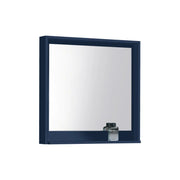 Kube Bath 30″ Wide Framed Mirror W/ Shelf – Gloss Blue - Plumbing Market