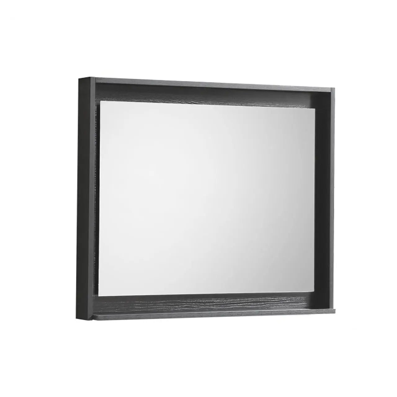 Kube Bath 30" Wide Framed Mirror With Shelf – Black - Plumbing Market