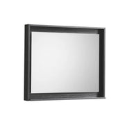 Kube Bath 30" Wide Framed Mirror With Shelf – Black - Plumbing Market