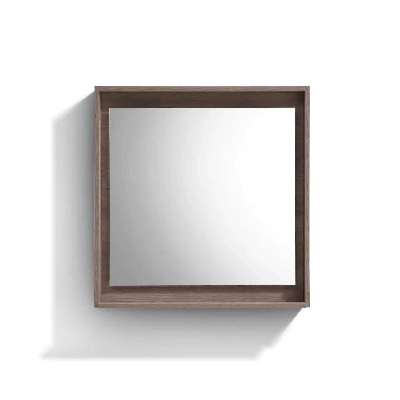Kube Bath 30" Wide Framed Mirror With Shelf – Butternut - Plumbing Market