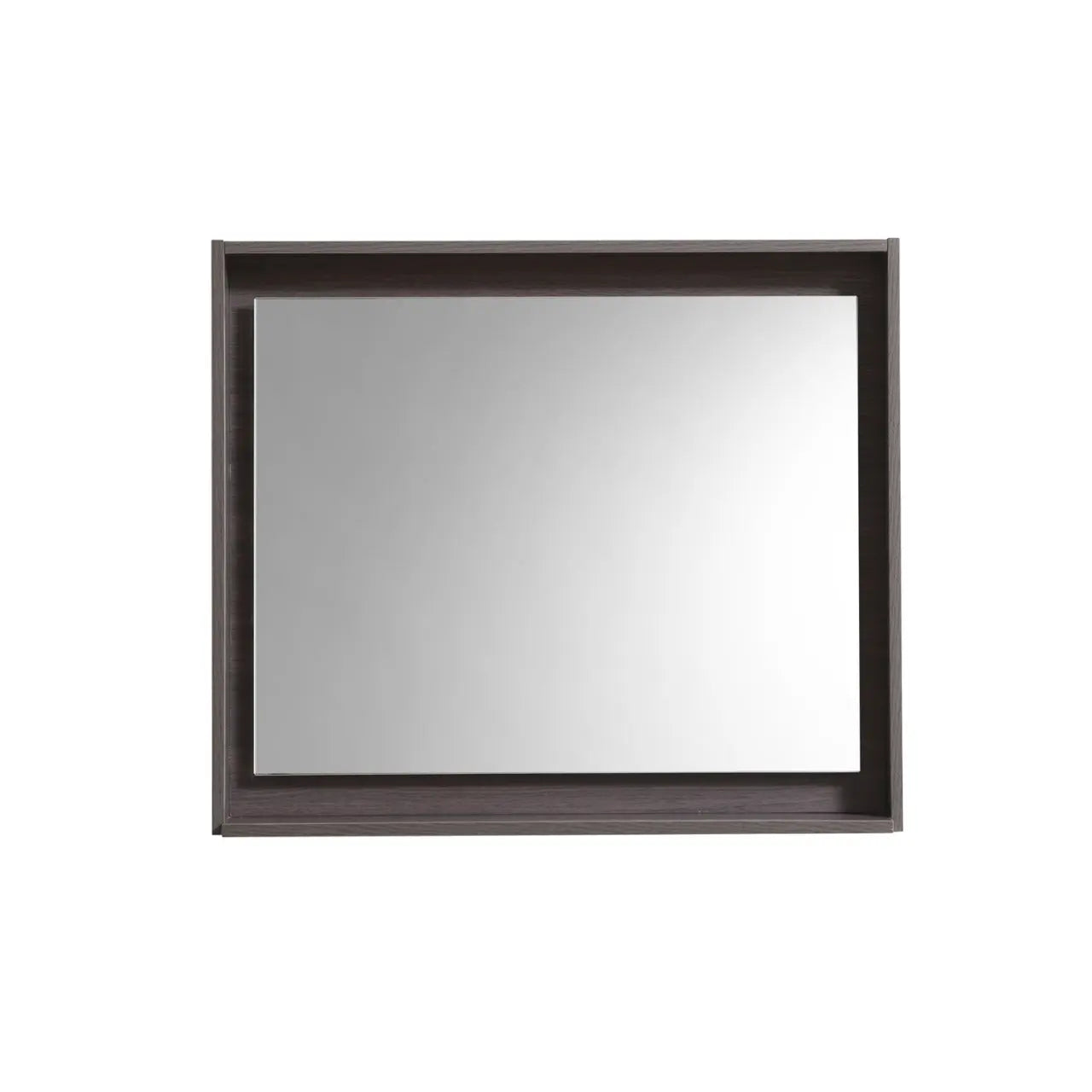 Kube Bath 30" Wide Framed Mirror With Shelf – Gray Oak - Plumbing Market