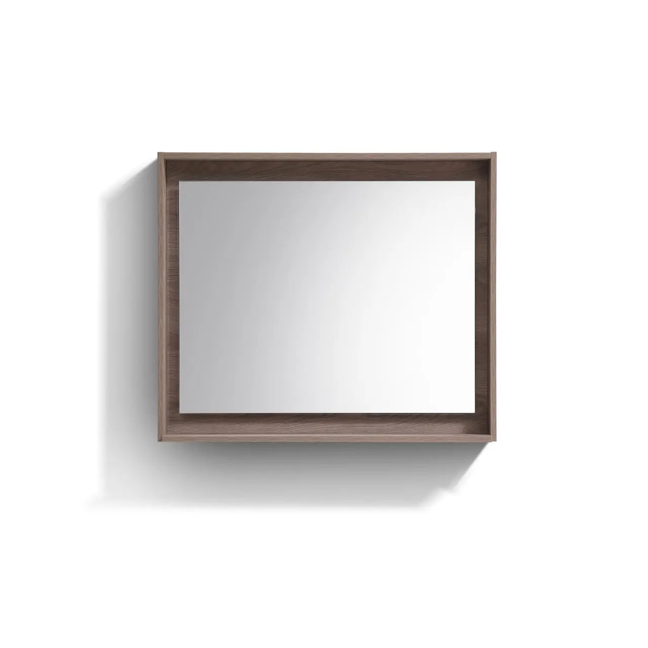 Kube Bath 36" Wide Framed Mirror With Shelf – Butternut - Plumbing Market