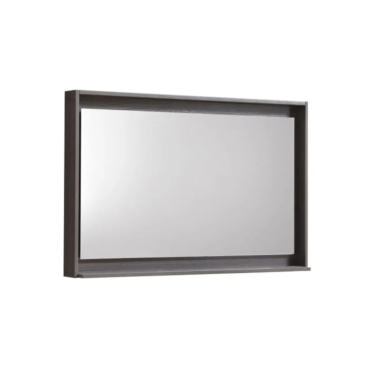 Kube Bath 36" Wide Framed Mirror With Shelf – Gray Oak - Plumbing Market