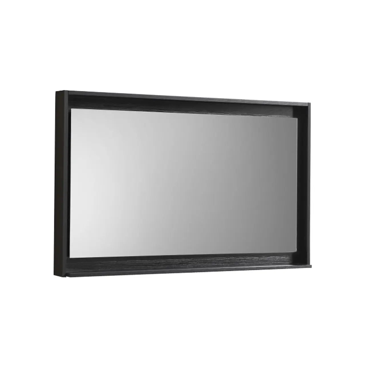 Kube Bath 40" Wide Framed Mirror With Shelf – Black - Plumbing Market