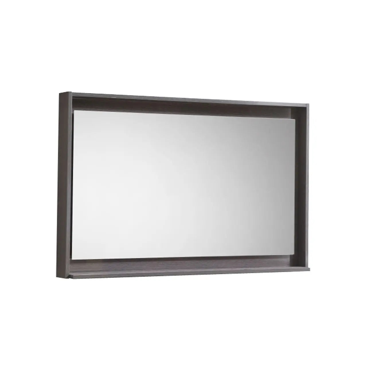 Kube Bath 40" Wide Framed Mirror With Shelf – Gray Oak - Plumbing Market