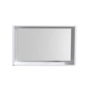 Kube Bath 40" Wide Framed Mirror With Shelf – High Gloss White - Plumbing Market