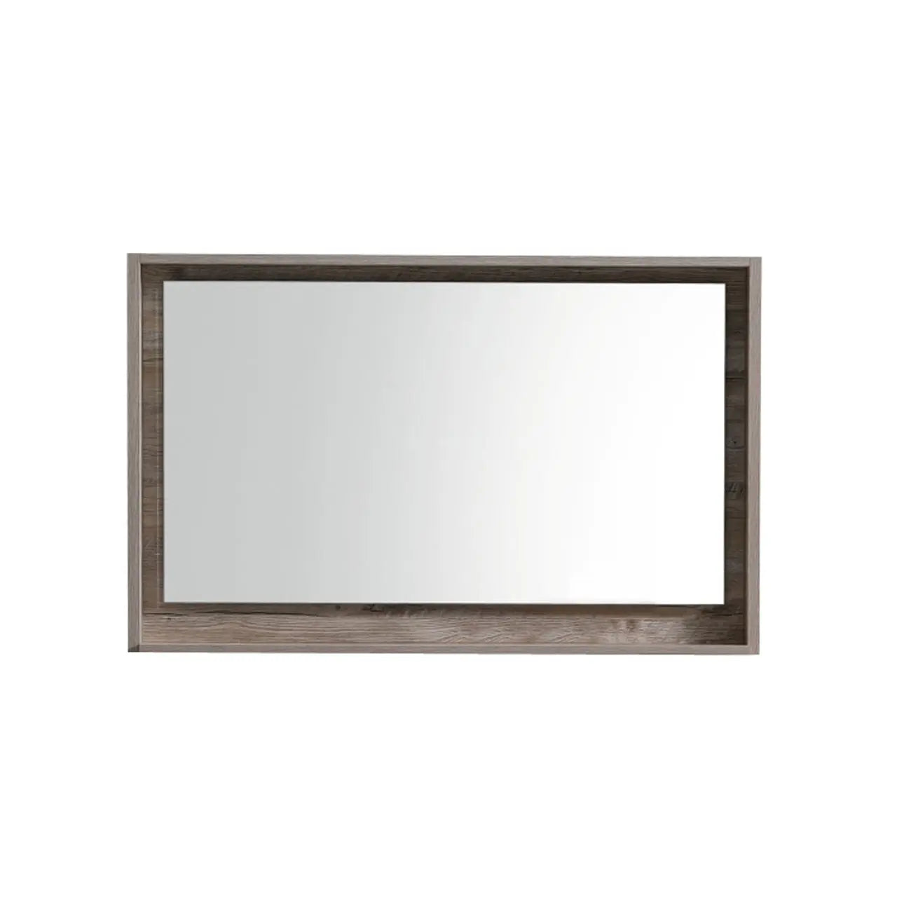 Kube Bath 40" Wide Framed Mirror With Shelf – Nature Wood - Plumbing Market