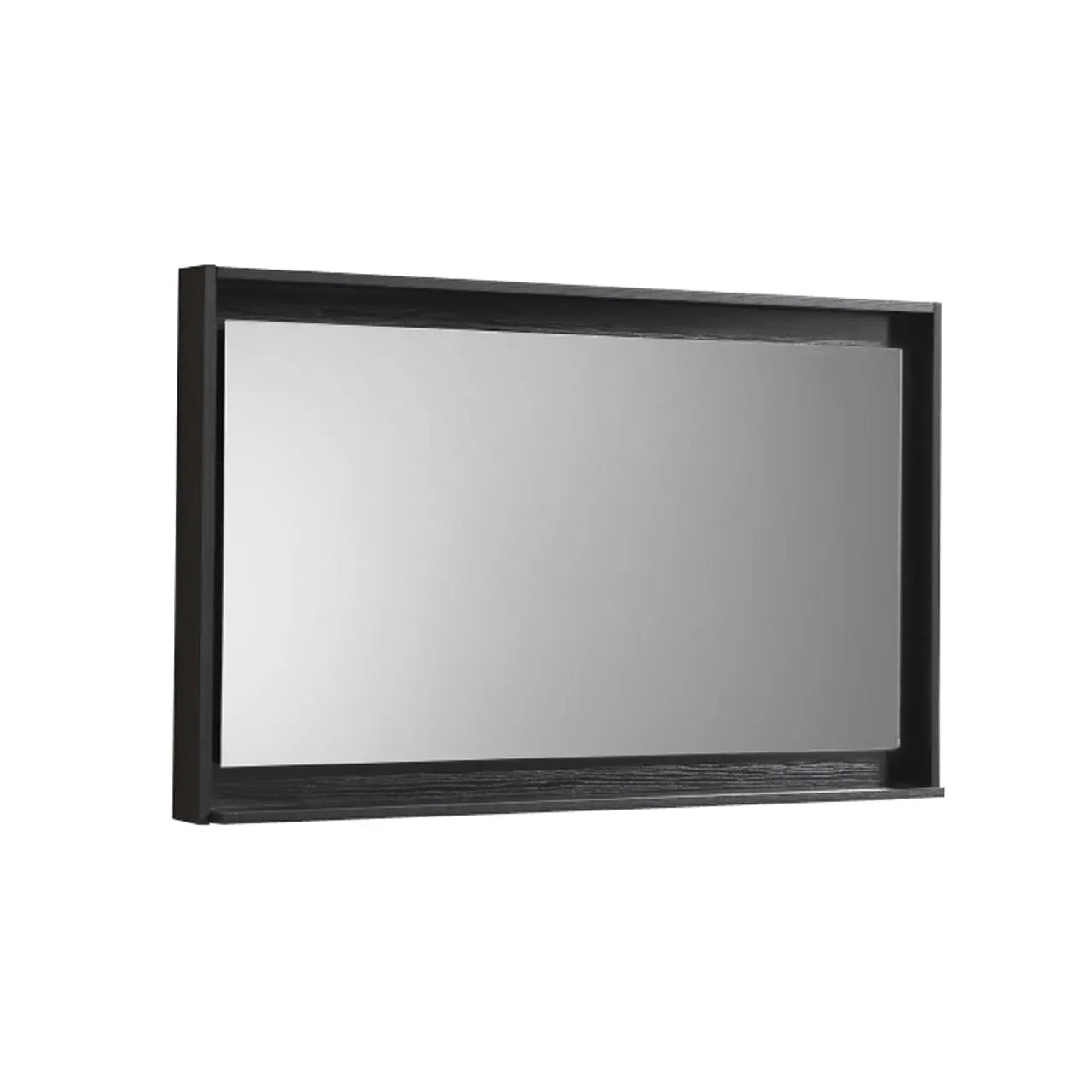 Kube Bath 48" Wide Framed Mirror With Shelf – Black - Plumbing Market