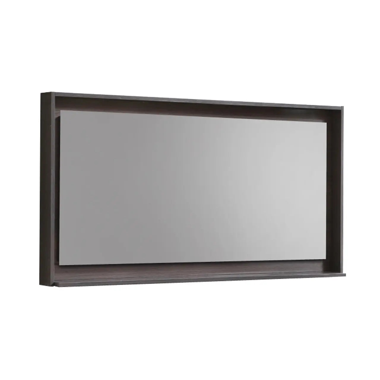Kube Bath 48" Wide Framed Mirror With Shelf – Gray Oak - Plumbing Market