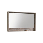 Kube Bath 48" Wide Framed Mirror With Shelf – Nature Wood - Plumbing Market
