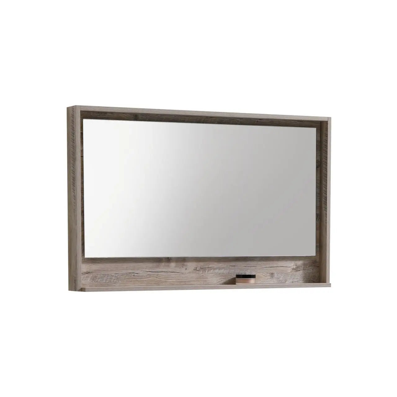 Kube Bath 48" Wide Framed Mirror With Shelf – Nature Wood - Plumbing Market
