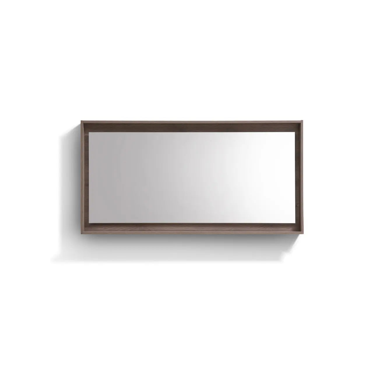 Kube Bath 60" Wide Framed Mirror With Shelf – Butternut - Plumbing Market