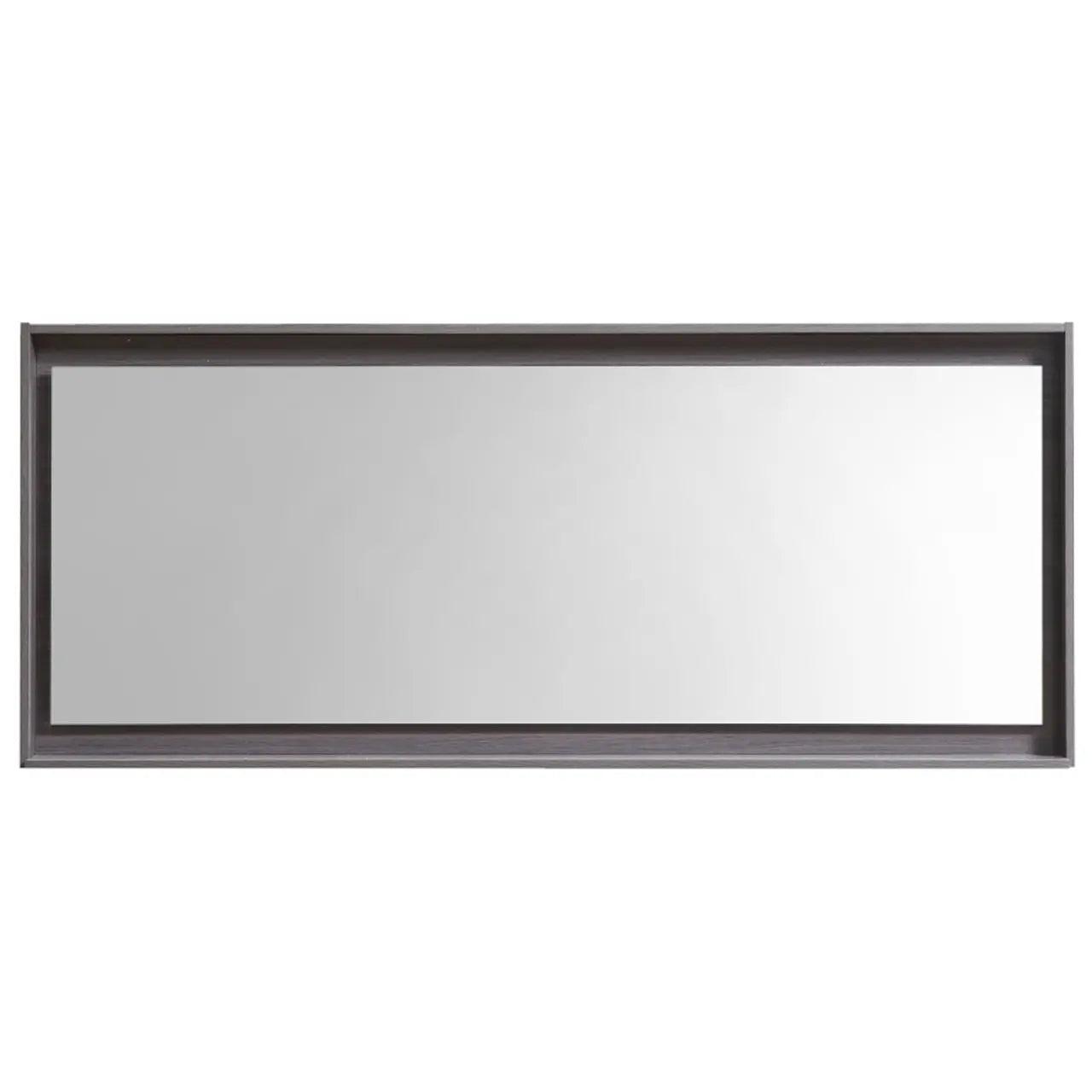 Kube Bath 60" Wide Framed Mirror With Shelf – Gray Oak - Plumbing Market