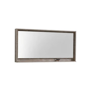 Kube Bath 60" Wide Framed Mirror With Shelf – Nature Wood - Plumbing Market