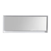 Kube Bath 70" Wide Framed Mirror With Shelf – High Gloss White - Plumbing Market