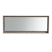 Kube Bath 70" Wide Framed Mirror With Shelf – Nature Wood - Plumbing Market