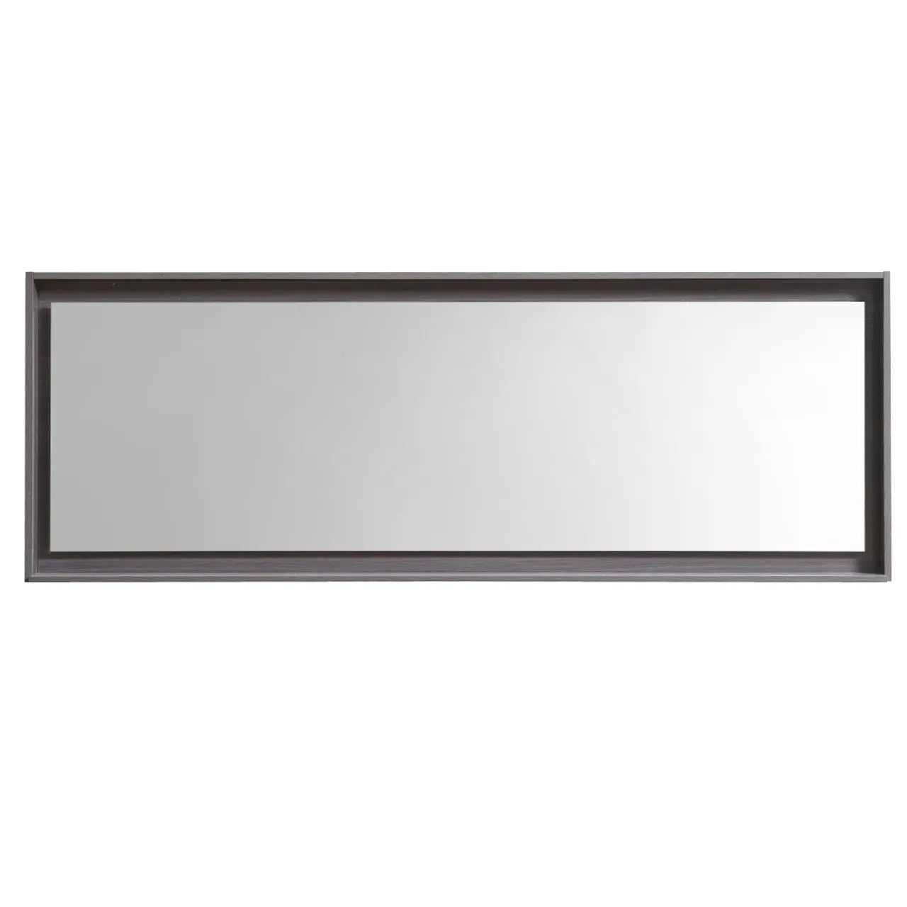 Kube Bath 80" Wide Framed Mirror With Shelf – Gray Oak - Plumbing Market