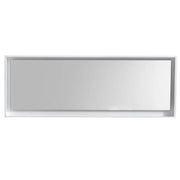 Kube Bath 80" Wide Framed Mirror With Shelf – High Gloss White - Plumbing Market